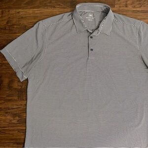 Mizzen + Main Striped Polo Golf Shirt Large